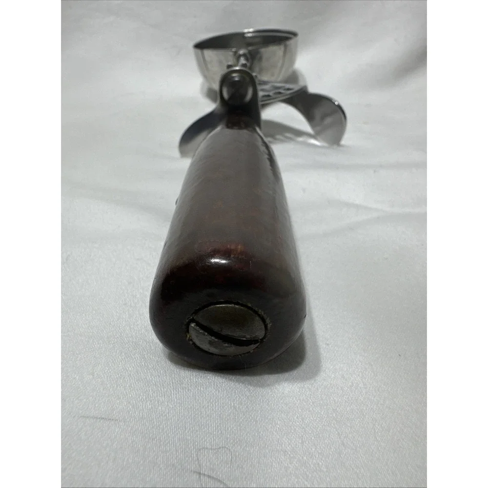 Vintage Shore Craft 16 Ice Cream Scoop Wood‎ Handle 1950s Stainless/Wood EUC